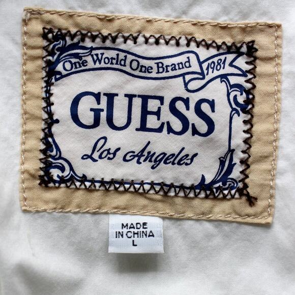 Guess Sleeveless Embellished Button Down Shirt Size L - Picture 7 of 10